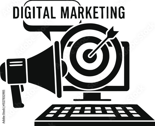 Content Marketing Icons. Digital Advertising.