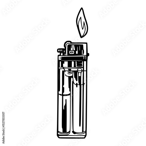 lighter with flame vector illustration