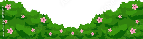 Bushes And Flower Corner Border