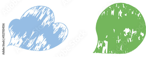Colorful and Whimsical Hand drawn Crayon Speech Bubble