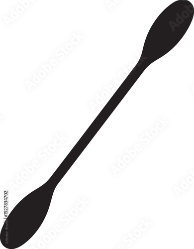 Canoe Paddles Crossed Silhouette Vector Illustration for Outdoor Adventure