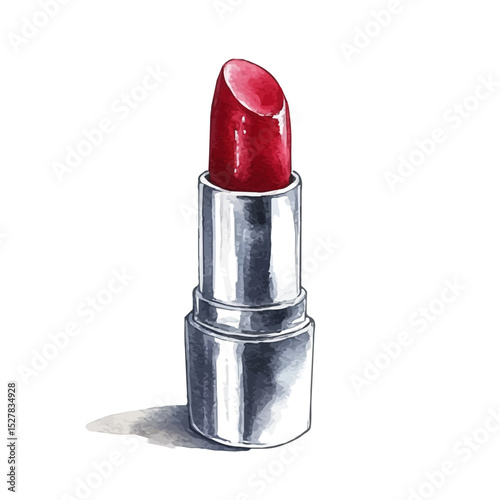 Lipstick, watercolor vector, high quality, isolated on a white background.