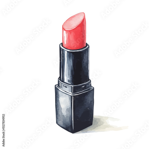watercolor of Lipstick, vector high quality, isolated on a white background.
