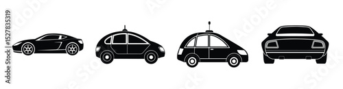 Streamlined supercar silhouette vector on white background