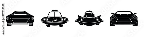 Futuristic coupe sports car silhouette vector on white background