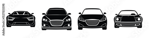 Aggressive supercar silhouette vector on white background