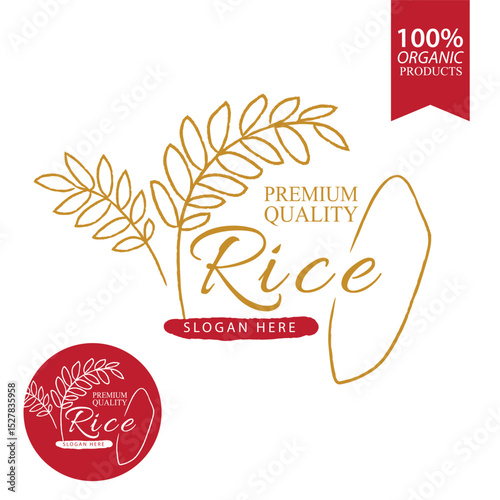 Rice. Logo design template vector illustration.