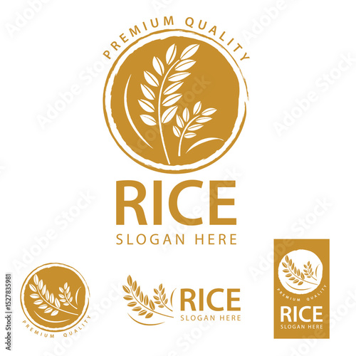 Rice. Logo design template vector illustration.