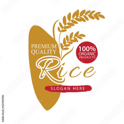 Rice. Logo design template vector illustration.