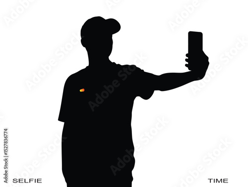 Person taking selfie silhouette