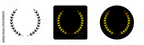 Vector illustration of Wreath icon set isolated on transparent background
