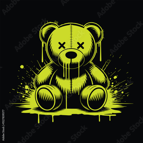 streetwear teddy bear vector