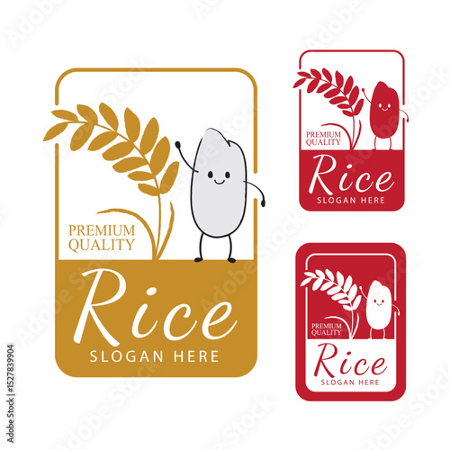 Rice. Logo design template vector illustration.