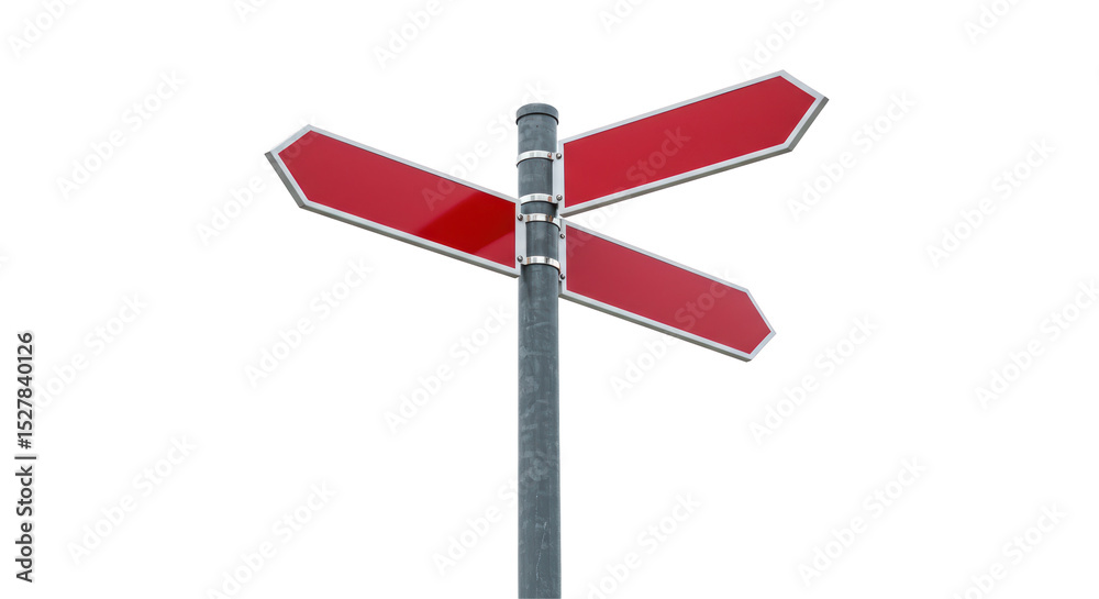 Isolated Red Directional Signpost Isolated Red Directional Signpost