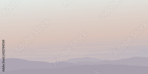 Silhouette mountain ranges with vanilla sky background graphic illustration have blank space.