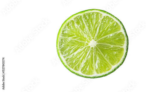 Lime is shown in its entirety, with the green skin and white pith visible