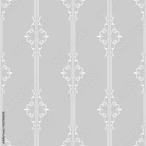 seamless botanical pattern of painted oriental motifs 