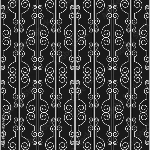 seamless botanical pattern of painted oriental motifs 