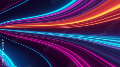 Curvy road abstract animation video at night time with slow shutter speed 