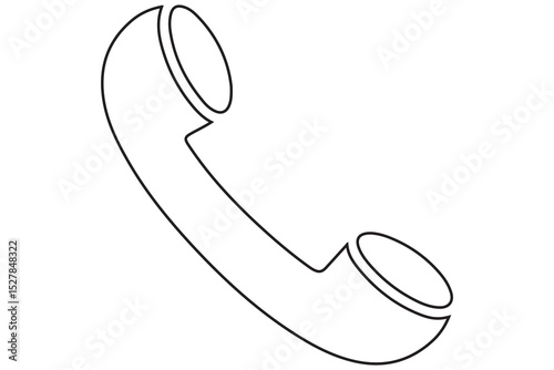 Continuous line drawing of a vintage telephone receiver, smartphone vector illustrator
