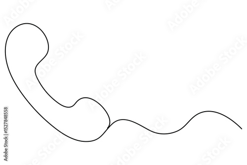 Continuous line drawing of a vintage telephone receiver, smartphone vector illustrator
