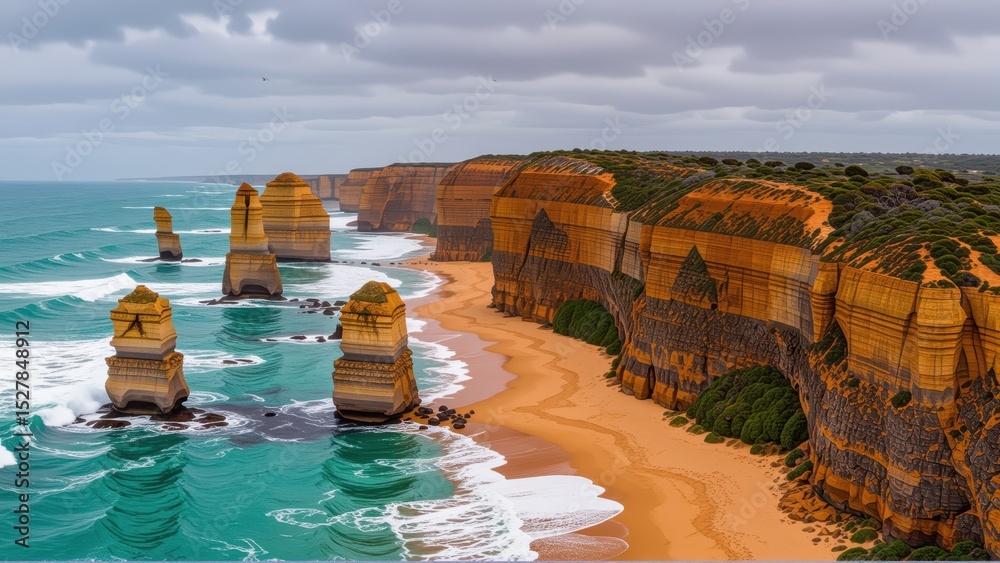 AI-Generated beach cliff-edge