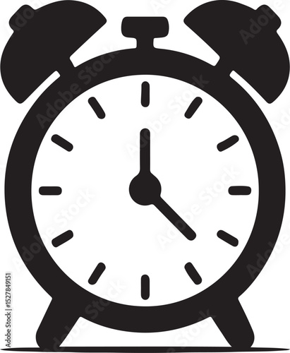 A retro black alarm clock with a bell and classic features, perfect for morning reminders and timekeeping