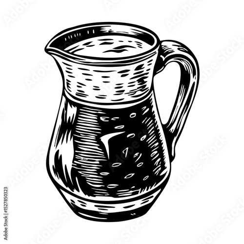 A vintage style illustration of water pitcher