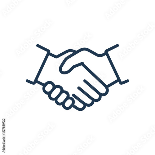 Business deal two hands clasped. Icon symbol illustration