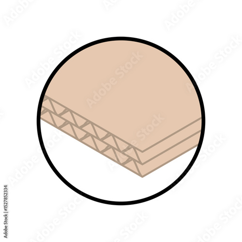 Double-layer corrugated cardboard isolated.