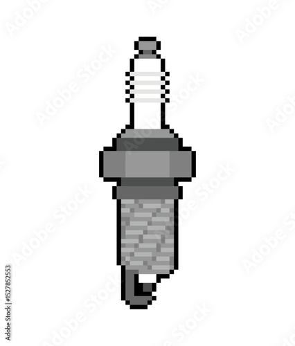 Spark plug pixel art. 8 bit Car accessory. pixelated Device for igniting the fuel-air mixture