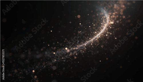 A glowing blue nebula and a bright starfield illuminate the dark, abstract cosmos of a fantasy outer space galaxy at night