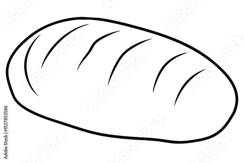 Simple Line Drawing of a Crusty Loaf of Bread A Culinary Illustration