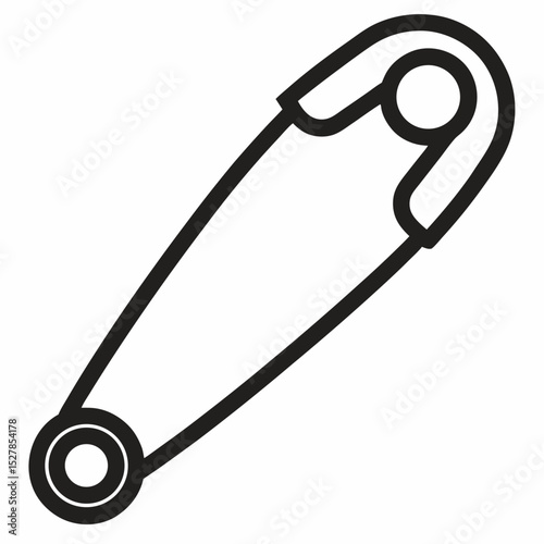 sewing tool safety pin vector icon