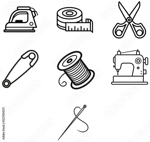 sewing tools vector icon