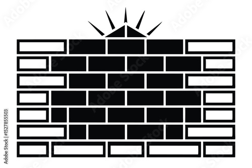 Strong Brick Wall Structure  Solid Foundation, Secure Construction, Pyramid Top