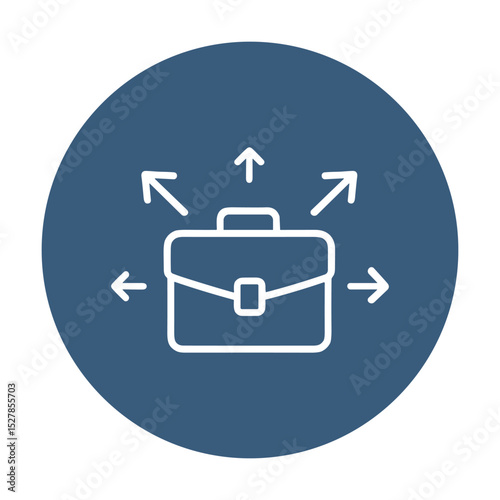 Business portfolio opens multiple directions. Icon symbol illustration