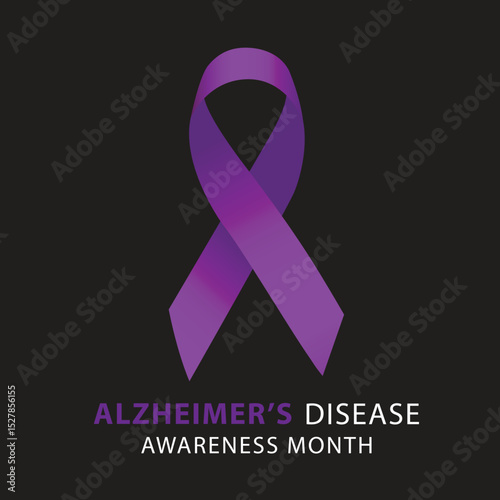 Purple ribbon. Alzheimers awareness. healthcare and medicine concept. Vector illustration.