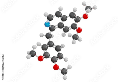 Photos Papaverine molecule isolated on transparent background