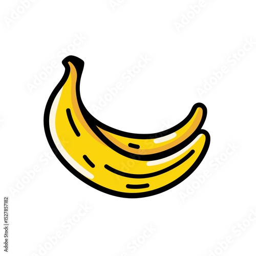 pair of delicious ripe bananas with yellow peel isolated on white background
