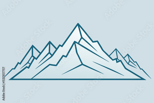 Majestic Mountain Peaks A Geometric Line Art Illustration