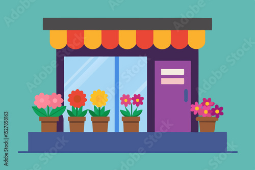 Vibrant Floral Shop Blooming Business in a Colorful Setting