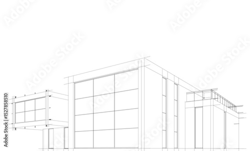 architectural drawing 3d vector illustration