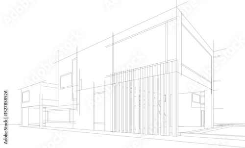architectural drawing 3d vector illustration