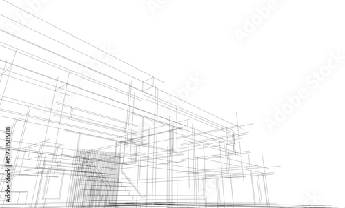 architectural drawing 3d vector illustration
