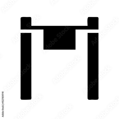 Minimal Pull-Up Bar Icon for Fitness and Exercise:
Clean black pull-up bar icon suitable for fitness, exercise, and gym-related materials.