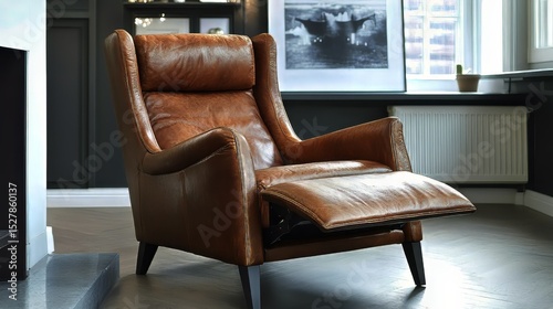 Leather recliner chair with modern design for home interiors