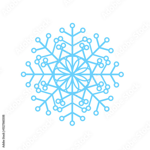 Snowflake icon on isolated background New Year ornament Symbols for mobile applications and web site design. Flat snowflake icons, silhouette.