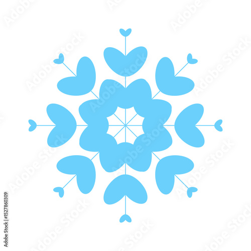 Snowflake icon on isolated background New Year ornament Symbols for mobile applications and web site design. Flat snowflake icons, silhouette.