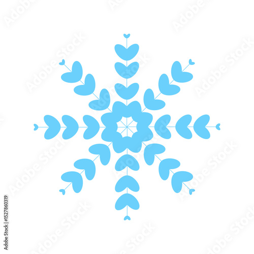 Snowflake icon on isolated background New Year ornament Symbols for mobile applications and web site design. Flat snowflake icons, silhouette.